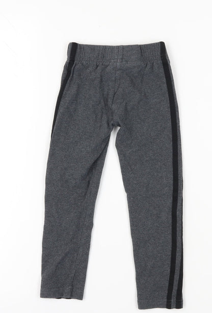 Adidas Girls Grey Ankle Leggings Size 4-5Y Elastic Waist