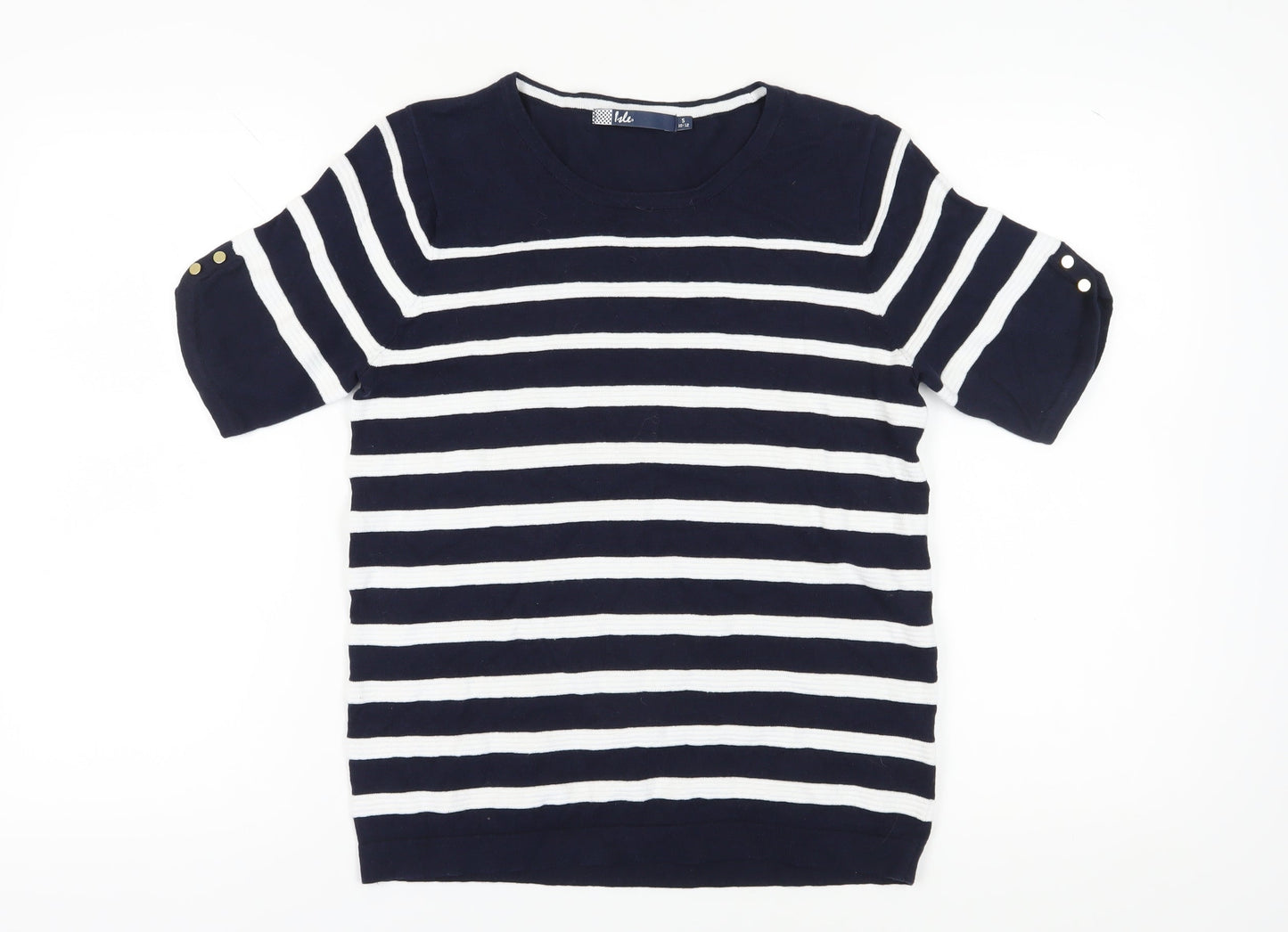 Isle Women's Blue Striped T-Shirt Size 10