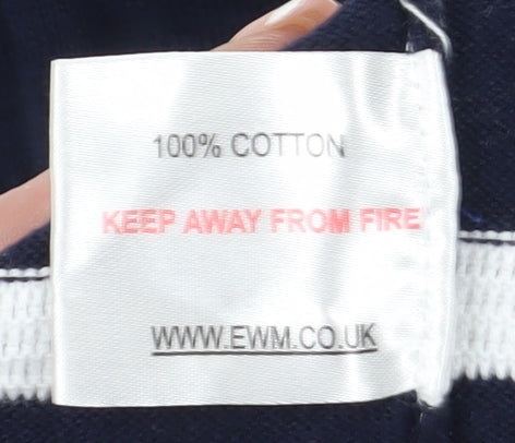 Isle Women's Blue Striped T-Shirt Size 10