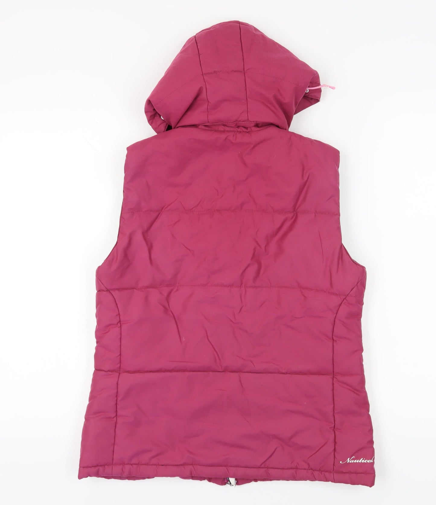 Nautical Women's Pink Hooded Puffer Waistcoat Size 10