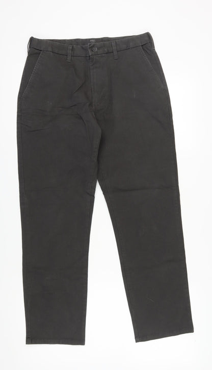 Marks and Spencer Men's Black Regular Trousers 32