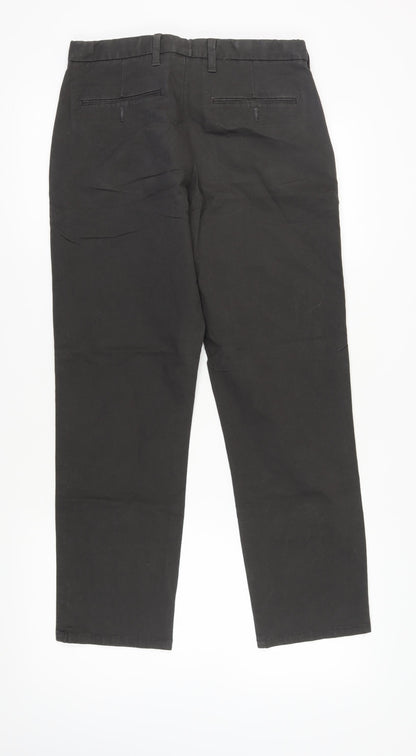 Marks and Spencer Men's Black Regular Trousers 32
