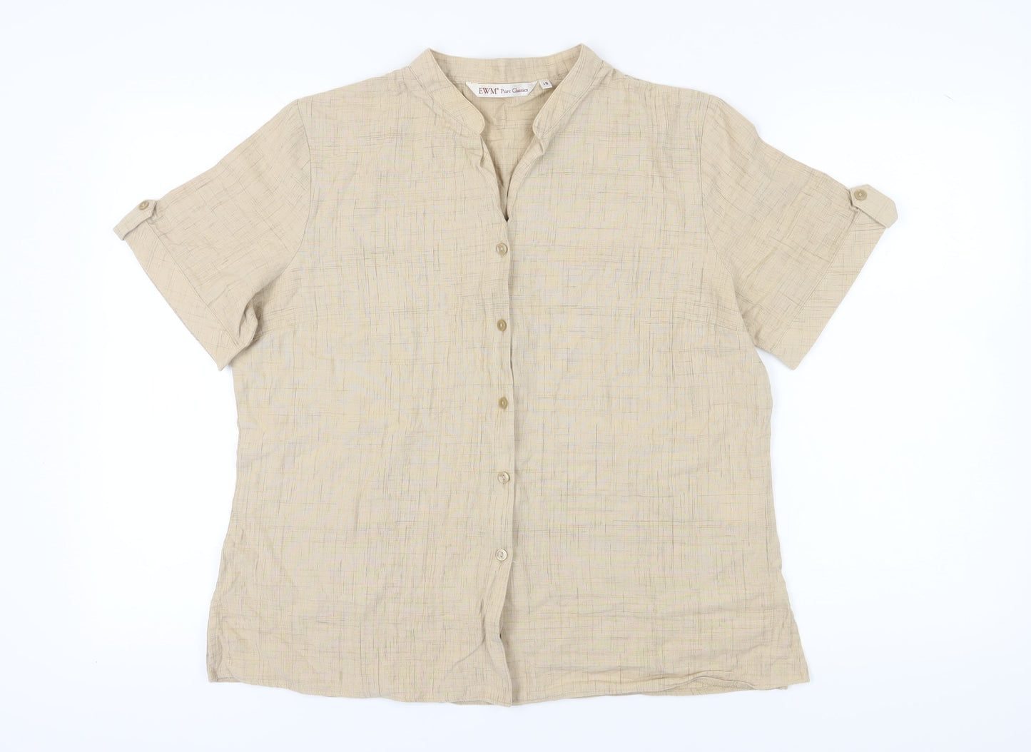 EWM Pure Classics Beige Button-Up Shirt for Women Size 18