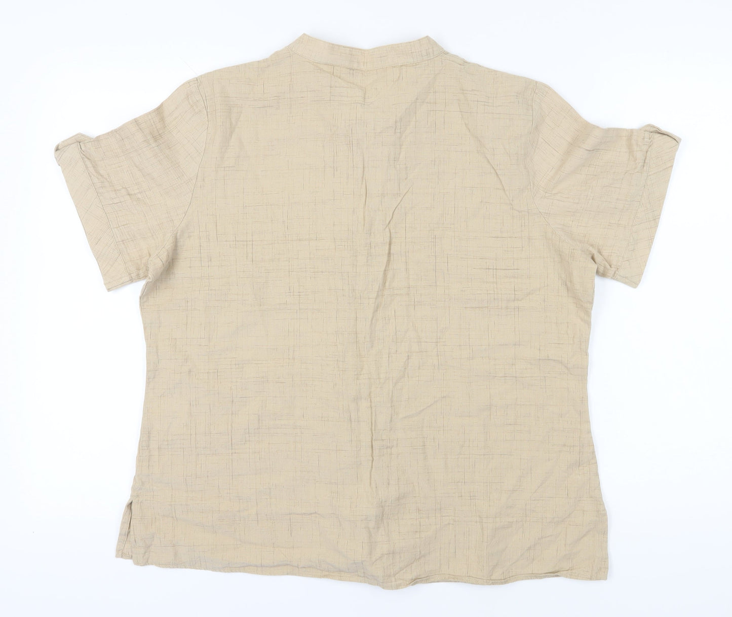 EWM Pure Classics Beige Button-Up Shirt for Women Size 18