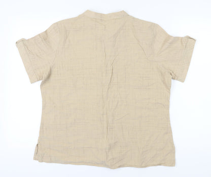 EWM Pure Classics Beige Button-Up Shirt for Women Size 18