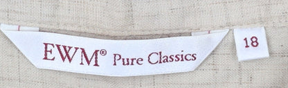 EWM Pure Classics Beige Button-Up Shirt for Women Size 18