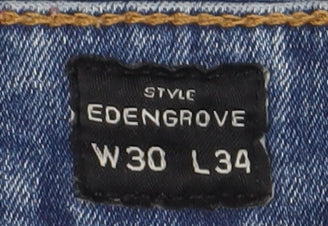 Cross Hatch Men's Blue Straight Jeans 30W 34L