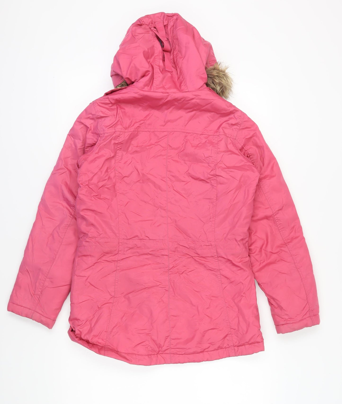 Lands' End Girls Pink Parka Jacket Size 14 Winter Hooded