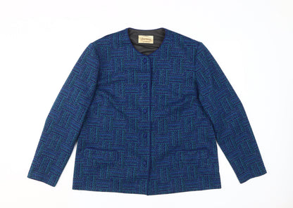 Dortona Women's Blue Geometric Jacket Size 14