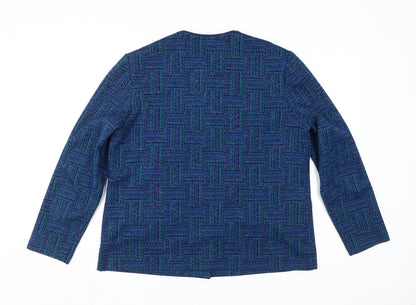 Dortona Women's Blue Geometric Jacket Size 14