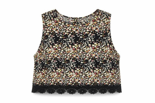 Womens UK Size S Brave Soul Multicoloured Cropped Blouse