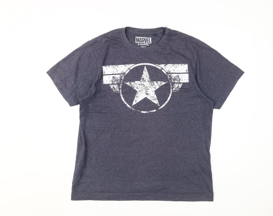 Marvel Grey Men's M T-Shirt Short Sleeve Superhero