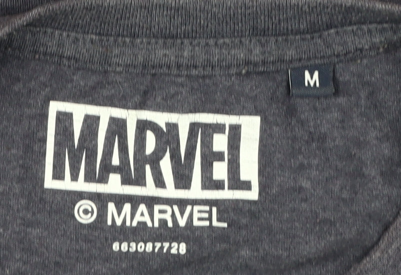 Marvel Grey Men's M T-Shirt Short Sleeve Superhero