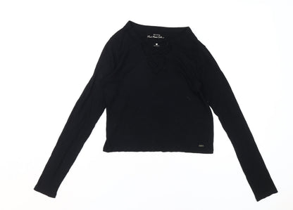 Womens UK Size S Hollister Black Basic T-Shirt
