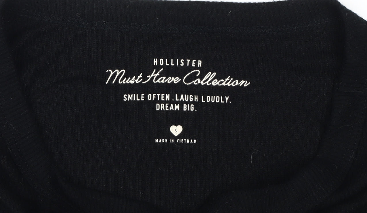 Womens UK Size S Hollister Black Basic T-Shirt