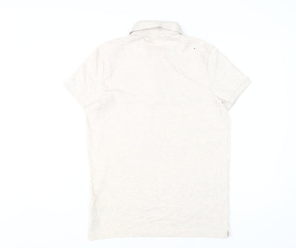 Hollister Men's Beige Polo Shirt Size S
