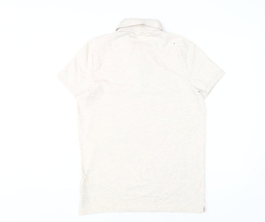 Hollister Men's Beige Polo Shirt Size S