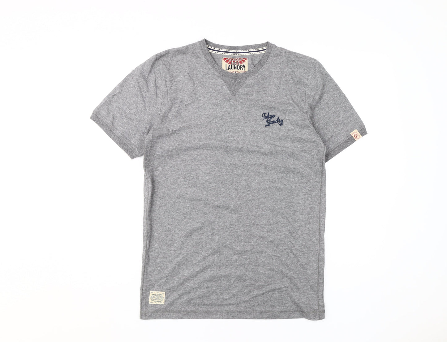 Tokyo Laundry Men's Grey V-Neck T-Shirt S