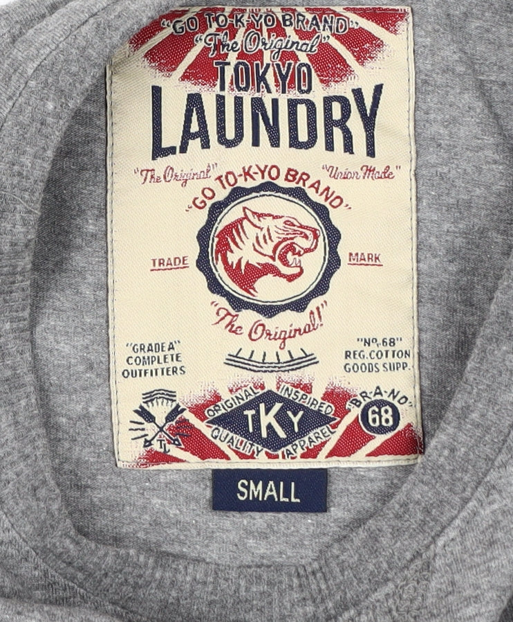 Tokyo Laundry Men's Grey V-Neck T-Shirt S