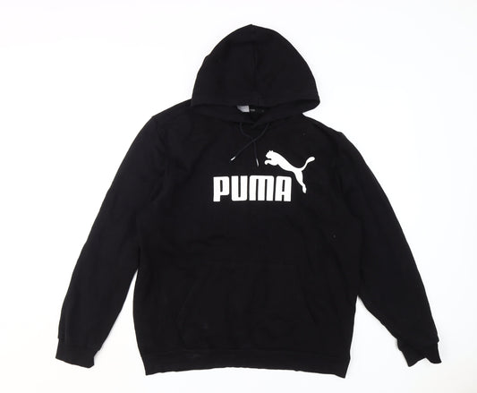 Mens UK Size L PUMA Black Pullover Hoodie