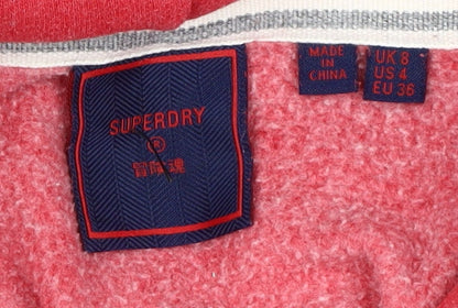Womens UK Size 8 Superdry Red Pullover Hoodie