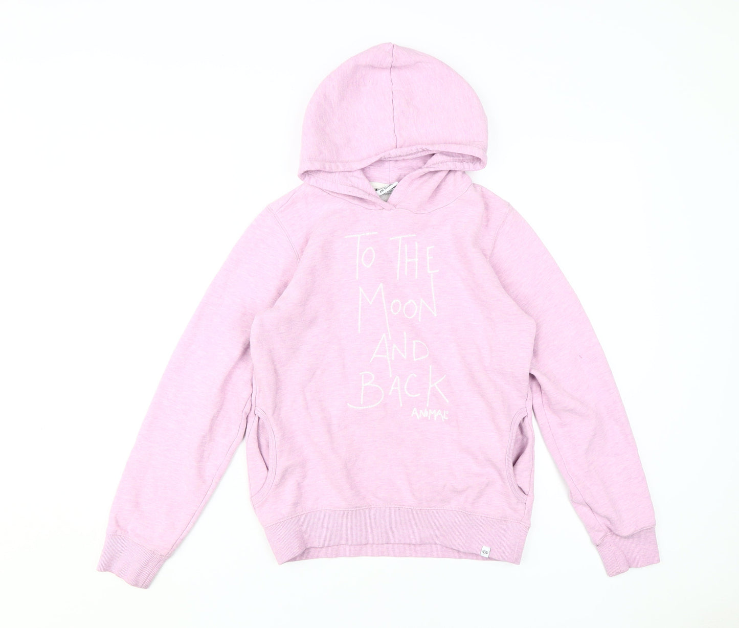 Animal Girls Pink Pullover Hoodie, 13-14 Years, Cosmic Theme