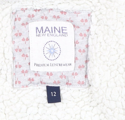 Maine New England Girls Grey Full Zip Hoodie M