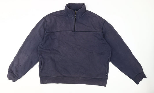 Mens UK Size XL Gap Blue 1/4 Zip Sweatshirt
