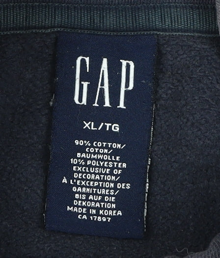 Mens UK Size XL Gap Blue 1/4 Zip Sweatshirt