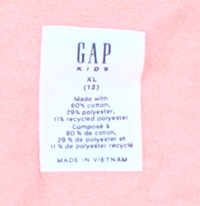 GAP Girls Pink Full Zip Hoodie, Size 12, Comfort & Style