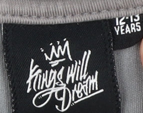 Kings Will Dream Boys Grey Full Zip Hoodie - 12-13 Years