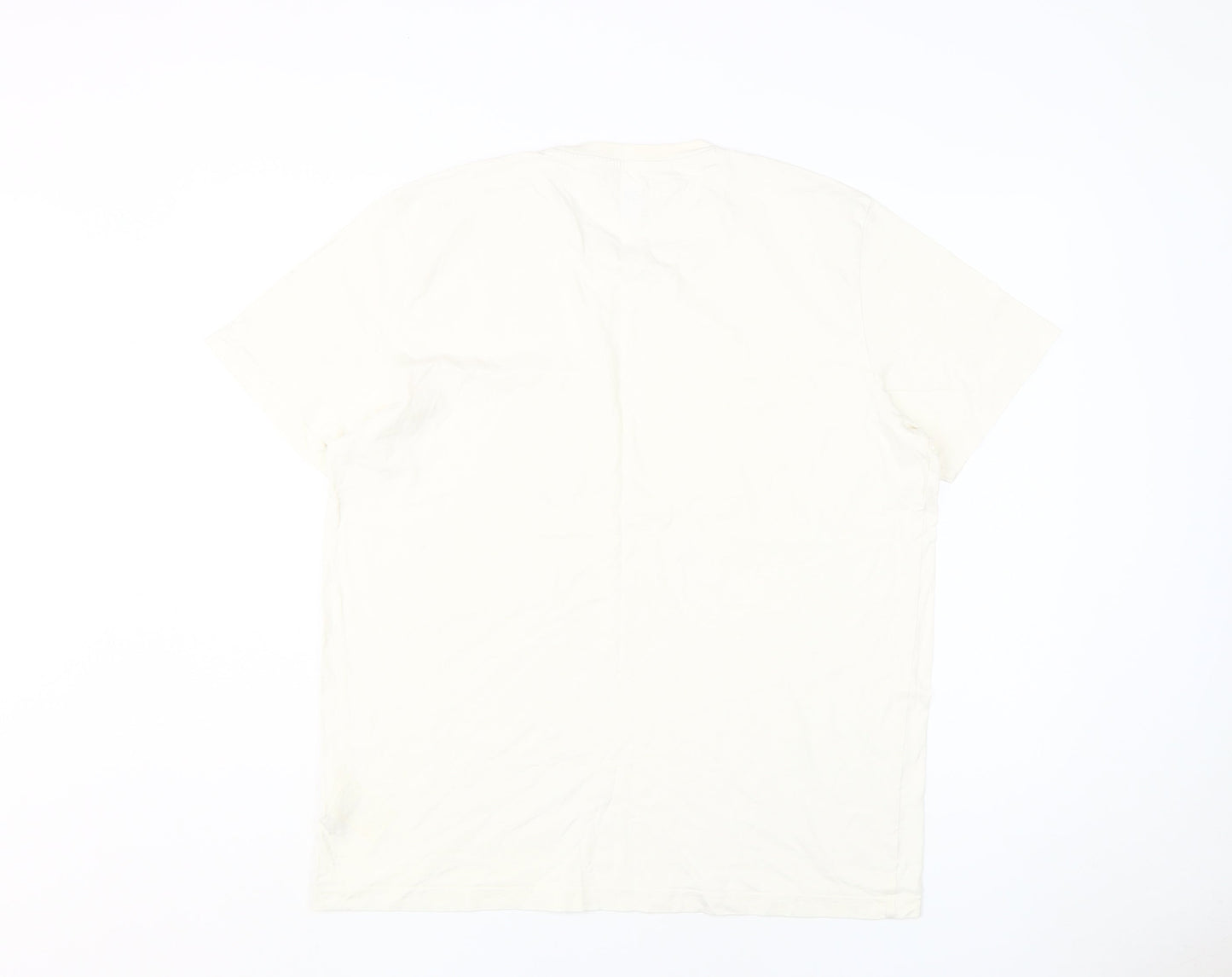 Lee Men's Ivory Crew Neck Cotton T-Shirt, Size L