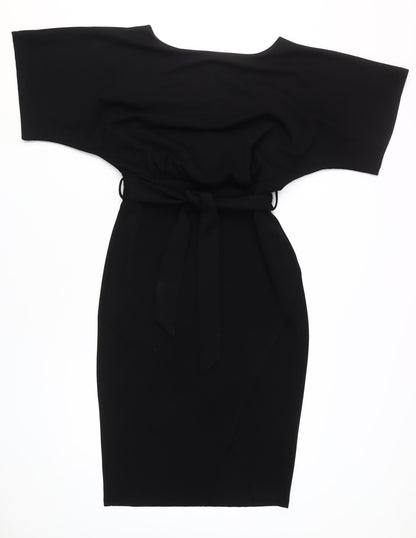 New Look Women’s Black Bodycon Dress, Size 12, Belted