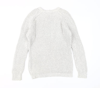 Jeff Banks Men's White V-Neck Pullover Jumper L