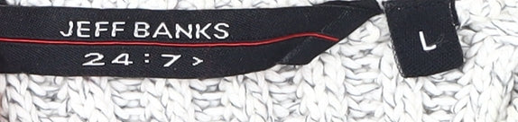 Jeff Banks Men's White V-Neck Pullover Jumper L