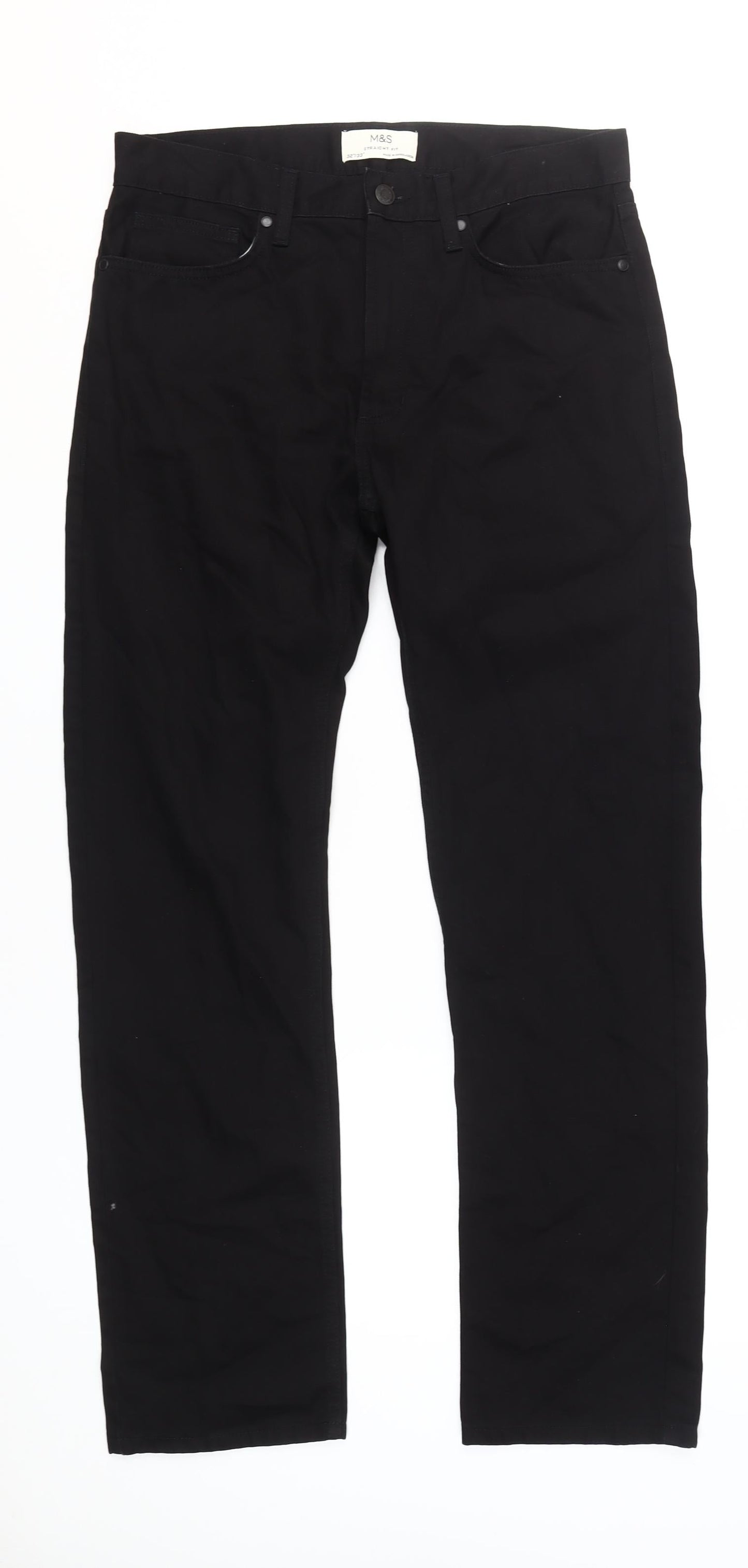 Marks and Spencer Men's Black Straight Jeans