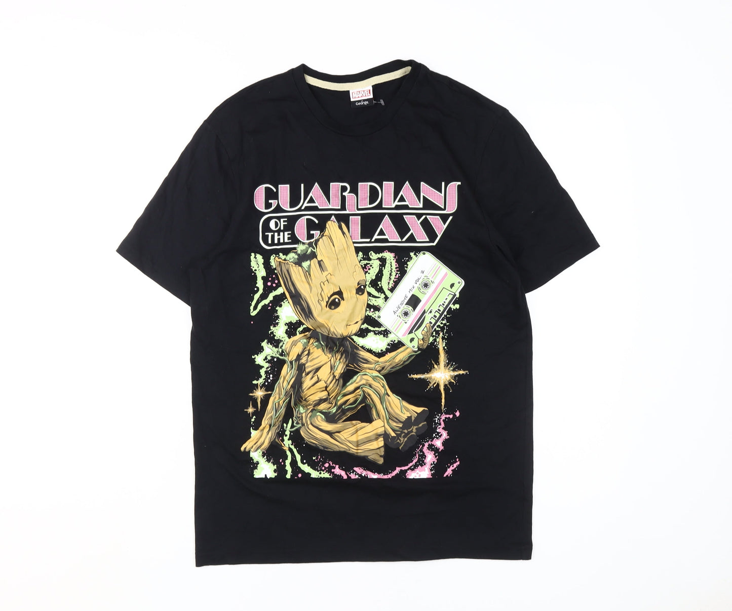 Marvel Men’s Black Groot Graphic Tee Size S