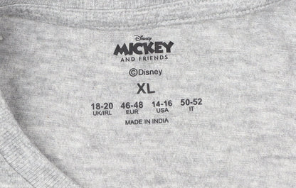 Disney Unisex Grey XL Mickey Sports Club T-Shirt