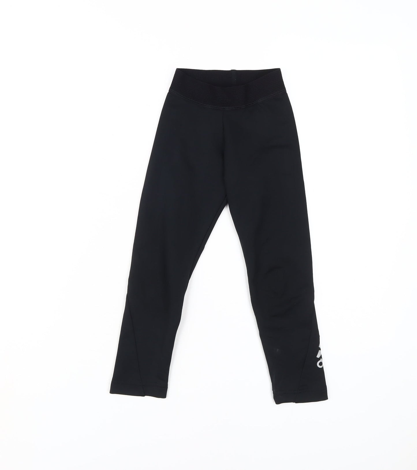 Adidas Girls Black Compression Leggings 5-6Y Athletic Fit