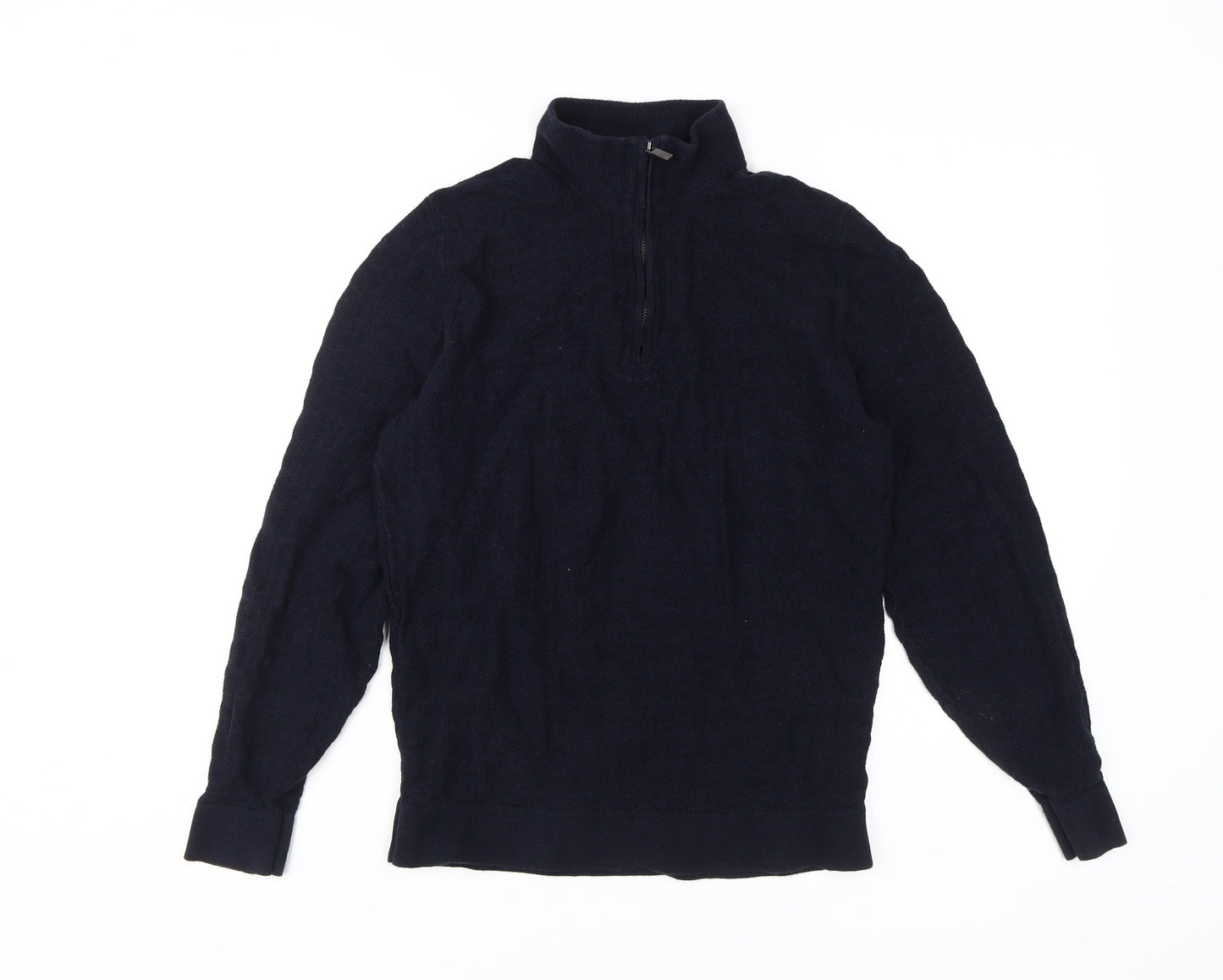 Massimo Dutti Men's Blue Cable-Knit Pullover S