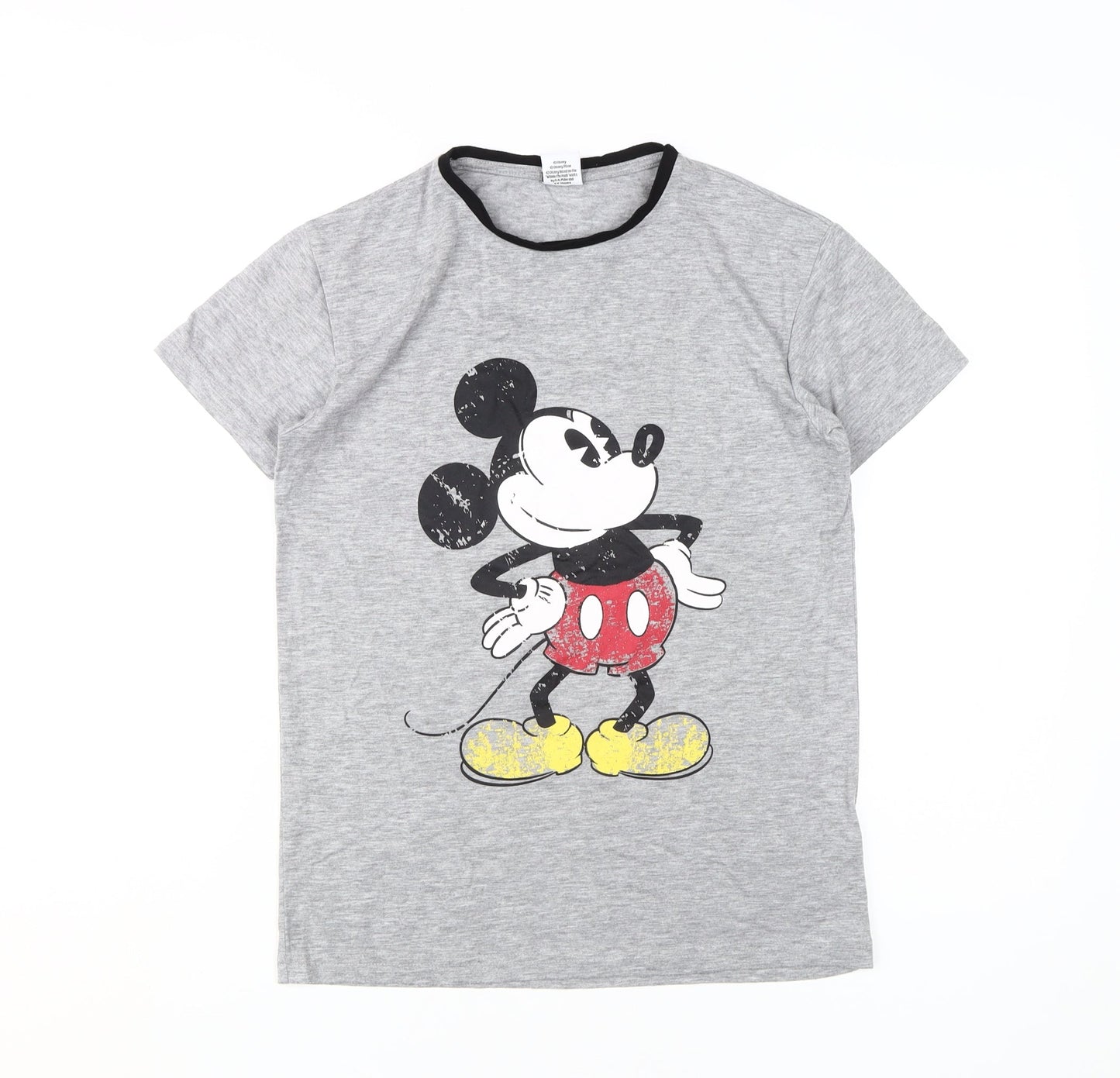 Womens UK Size 6 Disney Grey Basic T-Shirt