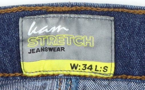 Kam Men's Blue Straight Jeans Size 34