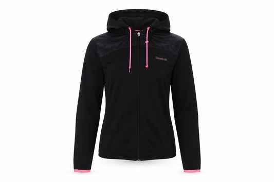 Front view of Reebok Women's Black XS Track Jacket