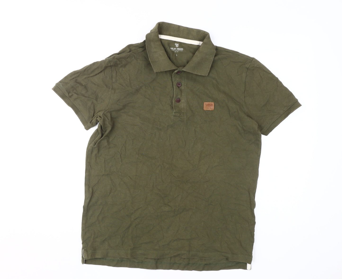 Relay Jeans Green Polo Shirt for Men Size L