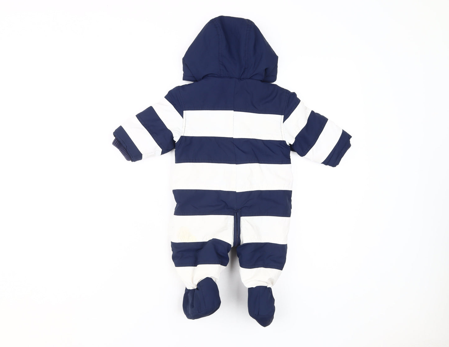 Jasper Conran Unisex Blue & White Striped Baby Snowsuit 3-6M