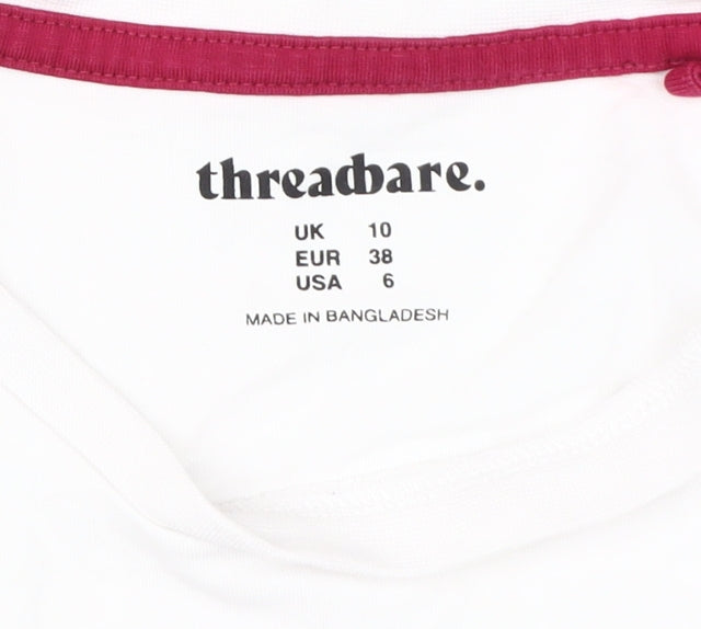 Womens UK Size 10 Threadbare White Basic T-Shirt