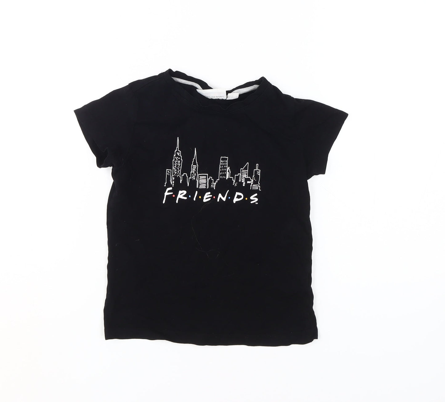 Friends Girls Black T-Shirt 9-10 Years, Graphic Logo Top