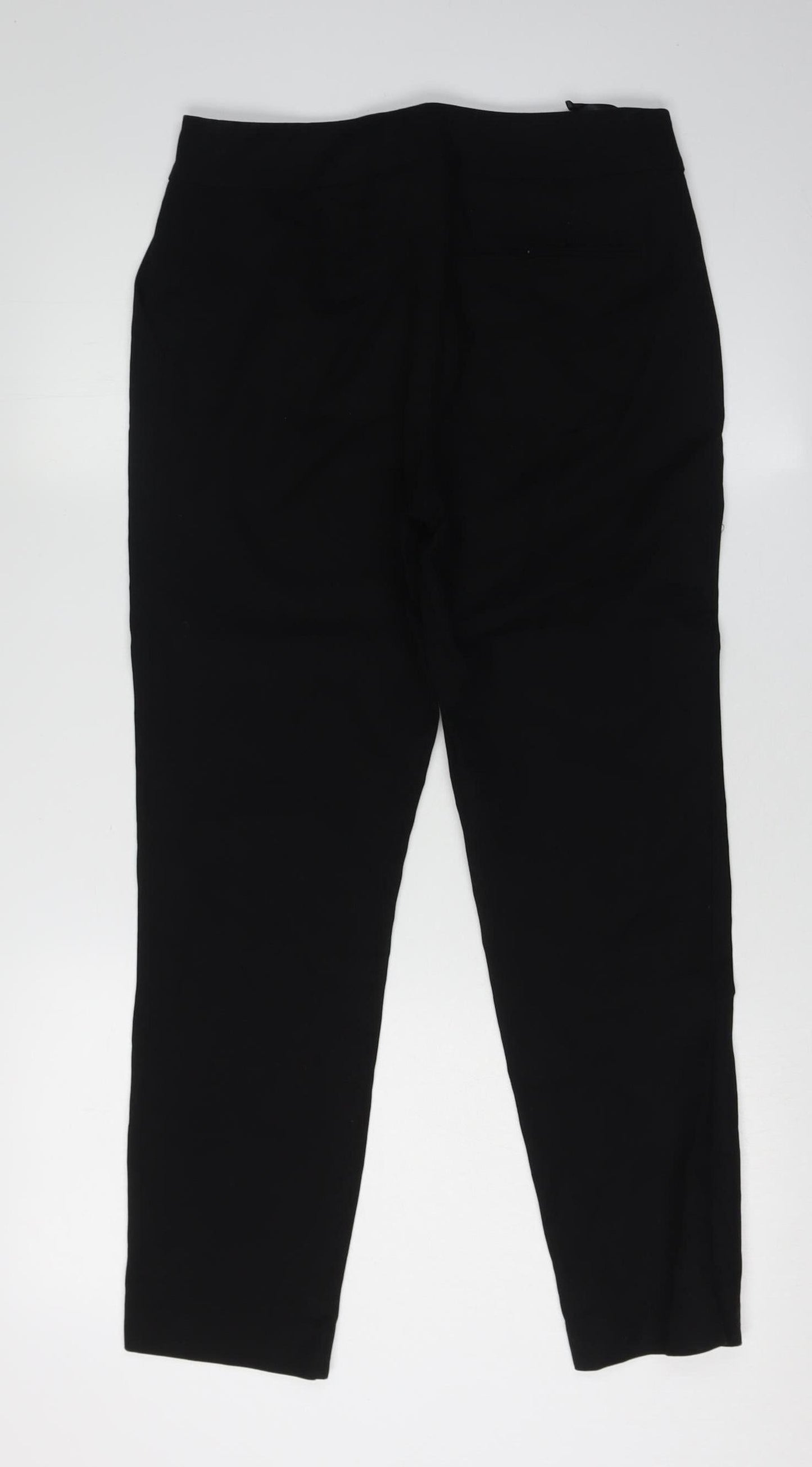 Womens UK Size 10 Warehouse Regular Fit Casual Workwear Black Trousers