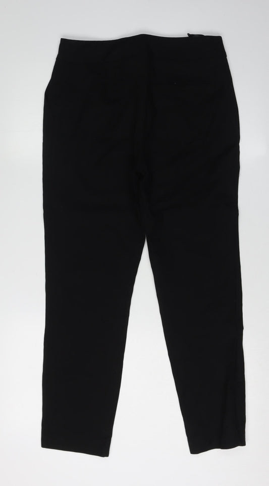 Womens UK Size 10 Warehouse Regular Fit Casual Workwear Black Trousers
