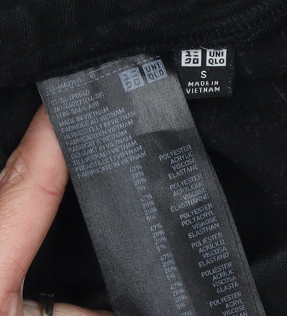 Womens UK Size S Uniqlo Regular Fit Jogger Black Trousers